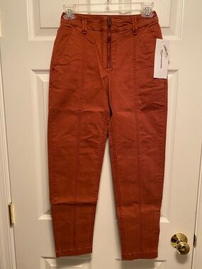 Amazon Essentials Rust Orange Chino Utility Pants with Front Zipper… size 0